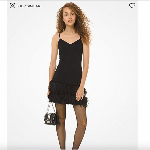 Michael Michael Kors Feather-Embroidered Matte Jersey Slip Dress Large NWT - Picture 12 of 13